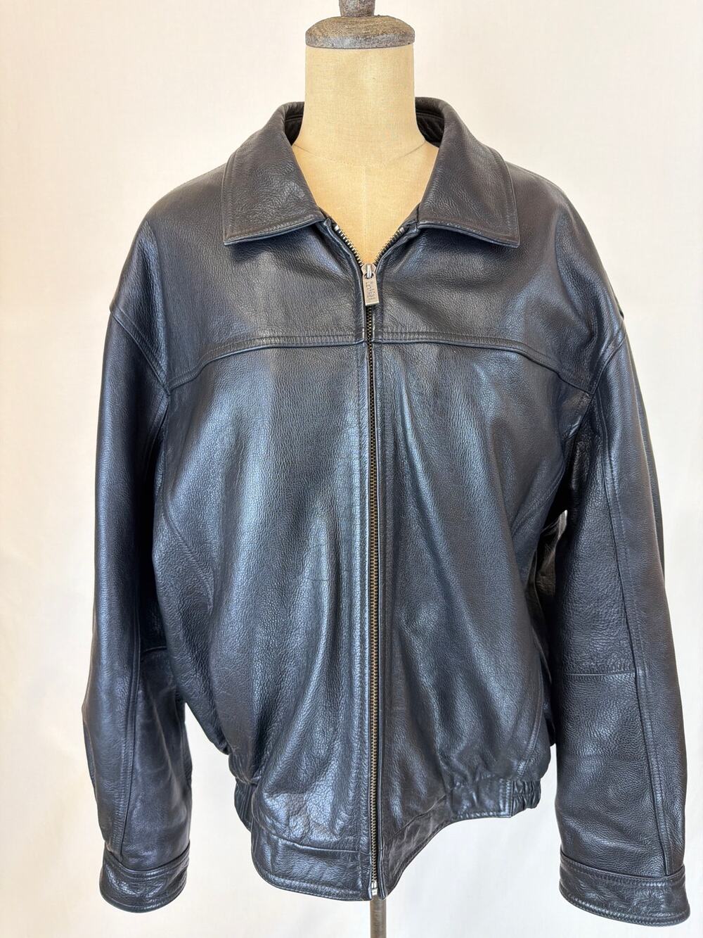 Wison Leather Black Leather Jacket XLarge #0547